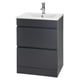 thumbnail image 1 of Gabinete Para Baño KingsHouse Mueble Lavamanos Ovalín Monomando 2 Cajones Organizador Fibra de Madera MDF gris, 1 of 7