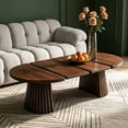 thumbnail image 2 of Walnut Extendable Oval Coffee Table | Multi-Functional Design | Safe Rounded Edges | Simple North American Style, 2 of 9
