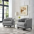 thumbnail image 2 of Pemberly Row Modern Fabric Accent Arm Chair in Gray (Set of 2), 2 of 5
