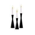 thumbnail image 1 of Juego de 3 candelabros de metal negro con forma cónica, Vi, 1 of 5