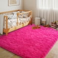 thumbnail image 5 of Janvonne Area Rugs for Bedroom,4x6ft Soft Non Skid Shaggy Carpets for Living Room, Dorms, Home Decor,Rose Red, 5 of 8
