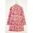 thumbnail image 6 of Women's Red Floral Long Sleeve Mini Dress – Casual Daily A-Line Style | XL, 6 of 12