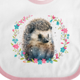 thumbnail image 4 of Inktastic Hedgehog Lover Floral Wreath Girls Baby Bib, 4 of 4