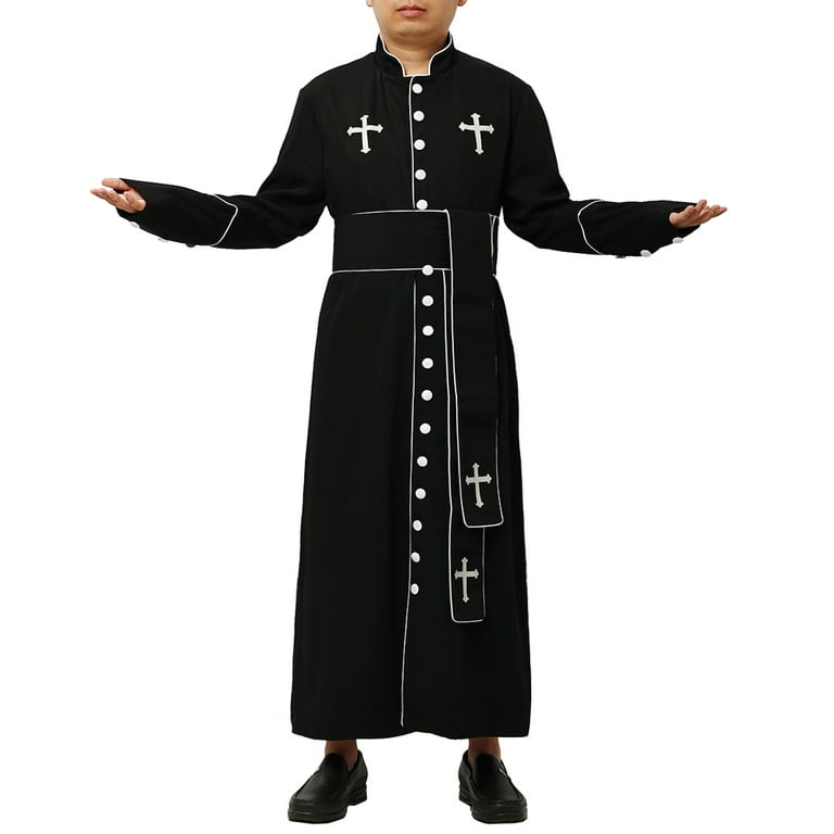  GraduatePro Clergy Robe Black Puplit Robe Pastor with