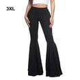 thumbnail image 4 of Wweixi Stretchy Women Bell Bottom Wide Application Lightweight Comfortable Pants black 3XL 1Set, 4 of 6
