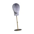 thumbnail image 1 of Modelo de Cabeza de Maniquí con Base de Metal, Maniquí de Altura Ajustable de Terciopelo Profesional, para Auriculares, Sombreros, Soporte de Exhibici Gris Yinane Sostenedor del sombrero del maniquí, 1 of 8