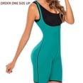 thumbnail image 1 of Neoprene Waist Trainer Body Suit Sauna Suit Body Shaper Waist Cincher Bodysuit Order One Size UP FREE Eyeglass Pouch by Juniper's Secret (Teal, XXL US 12/14), 1 of 3