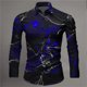thumbnail image 1 of Camisa de lujo con estampado 3D de rayas para hombre y mujer blusa de gran tamaño a la moda camisa de solapa para hombre camisas de playa ropa de hombre para negocios, 1 of 6
