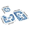 thumbnail image 3 of Hearth & Gear BlueButterfly 3 Piece Bathroom Rug Set Bathroom Rug Mat And Toilet Cover Bathroom Amenities Bathroom Storage Containers Bathroom Towel Rack Set Paper Towels Boho Bathroom Rugs Decorative, 3 of 5