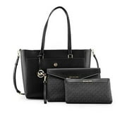 Michael Kors Maisie Large Pebbled Leather 3-In-1 Tote Bag Black Mk Signature