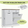 thumbnail image 7 of SELOOYE Double Tilt Out Trash Can Cabinet Hidden Kitchen Trash Can, 20 Gallons Freestanding Recycling Cabinet with Hideaway Drawers Pet Proof Trash Can for Kitchen Living Room, White, 7 of 7