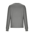 thumbnail image 6 of QLEICOM Women's Crewneck Casual Solid Long Sleeve Button Blouses Shirts Tops Gray M, US Size 6, 6 of 7