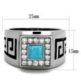 thumbnail image 2 of High polished (no plating) Stainless Steel Ring with Synthetic Turquoise in Sea Blue for Women Boho Theme Sea Blue Stone Color Style TK2053 Size 12, 2 of 4
