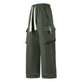 thumbnail image 2 of Gamivast Y2K Pants Men Baggy Drawstring Cargo Pants with Multiple Pockets Casual Business Straight Wide Leg Sweatpants Outdoor Elastic Waist Active Pant, 2 of 5