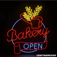 thumbnail image 3 of Craftnamesign Bakery Open Neon Sign For Bread Store Wall Art, Welcome Sign Decor, 3 of 5