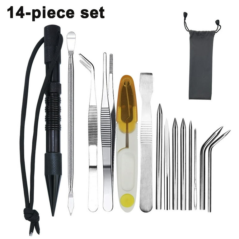 Paracord FID Lacing Needles and Smoothing Tool Set - Essential Kit for DIY  Craft Projects - Black 