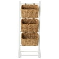 thumbnail image 3 of Casafield 3-Tier Floor Stand Rack with Hanging Storage Baskets, White/Natural - Wood Tower Organizer for Bathroom, Kitchen, Laundry, Living Room, 3 of 7