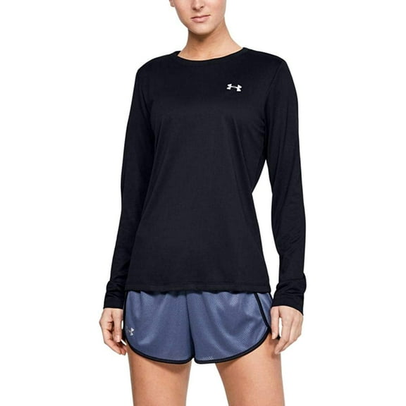 Under Armour Women's Black Tech Long Sleeve Crew T- shirt, xxs