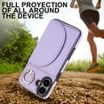 thumbnail image 6 of for iPhone 16 Wallet Case with Card Holder Women Men, Flip PU Leather Kickstand Shockproof Protective Phone Cover Magnetic Clasp 360 Rotation Ring Stand for iPhone 16, Purple, 6 of 7