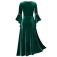 thumbnail image 3 of LINMOUA Women's Plus Size Cool Patchwork Bandage Long Sleeve Robe Long Dress, 3 of 6