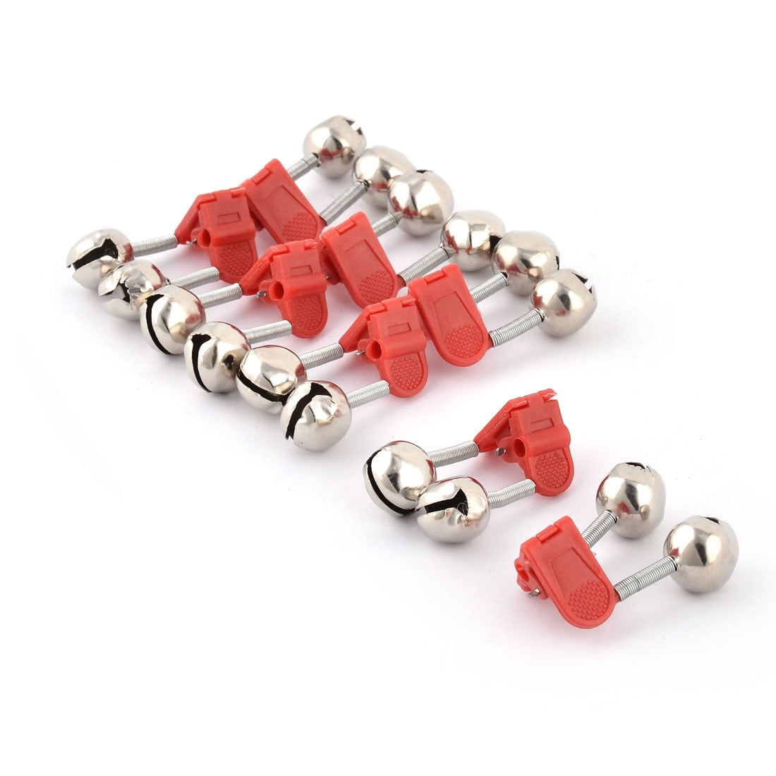 Plastic Clamp Metal Double Ring Bait Fishing Alarm Bells Silver Tone ...