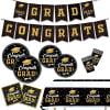 2026 Graduation Season Disposable Tableware 6-Piece Set, All-Inclusive Party Supplies, Easy Cleanup Disposable Design for Graduation Ceremony, Independence Day Party and Themed Event Decoration