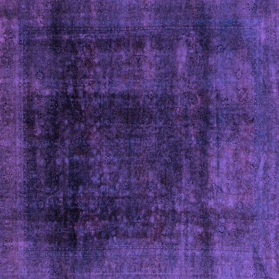 Ahgly Company Indoor Square Abstract Purple Modern Area Rugs, 6' Square