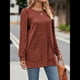 thumbnail image 5 of Camisas de Larga para Mujer Suéteres Largos con Bolsillos Tops Tipo Túnica Corte Holgado Rojo Ladrillo XL, 5 of 8