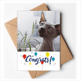 thumbnail image 1 of Animal Gray Thin Cat Photograph Wedding Cards Congratulations Greeting Envelopes, 1 of 3