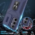 thumbnail image 3 of for Samsung Galaxy A35 5G Case with Slide Camera Cover & Screen Protector (2 PCS), A35 Case Build in 360° Rotating Ring Kickstand, Military Grade Protective Case for Galaxy A35 Phone Cases, Blue, 3 of 14