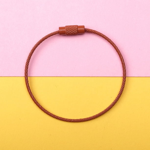 Llavero creativo de acero pintado con cuerda de alambre para automóvil, accesorio para llavero, punto de suspensión de alambre de acero multifuncional
