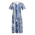 thumbnail image 4 of SMihono Robe d'Été Bohème pour Femmes Grande Taille Mode Décontractée d'Été avec Poches Manches Courtes Imprimée Col en V, 4 of 4