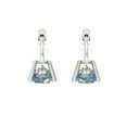 thumbnail image 4 of Clara Pucci 1Ct Synthetic Blue Moissanite Round Cut VVS1 Screw Back Drop Dangle 14k Solid hypoallergenic Gold Designer Earrings For April, 4 of 7