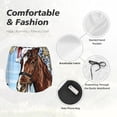thumbnail image 4 of Gukieu Christmas Horse Print Women's Sports Shorts with Drawstring Elastic Waistband for Running, Yoga, Fitness-Large, 4 of 7