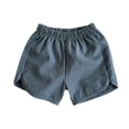 thumbnail image 4 of BLTIBY Girls Boys Casual Shorts Toddler Cotton Shorts Summer Lightweight Elastic Waisted Short Pants Blue 1-2 Years, 4 of 8