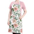thumbnail image 5 of Pioneer Flower Floral Print Pattern Apron-Garden Aprons for Women with Pockets-Cotton Linen Waterproof Kitchen Cooking Gardening Aprons Adjustable for Kitchen,Cooking,BBQ and Salon 33x27 Inch, 5 of 7