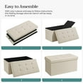 thumbnail image 4 of SONGMICS 30" Storage Ottoman Bench Ottoman with Storage Footstool Hold up to 660 lb for Bedroom Living Room Beige, 4 of 8