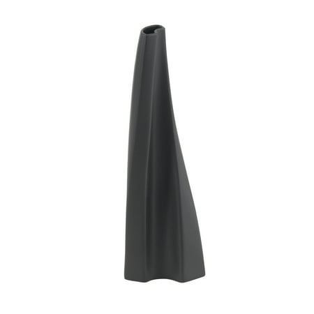 Black Ceramic Vase - Decmode Modern 19 X 6 Inch Black Twirl Ceramic Vase