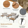 thumbnail image 6 of 6-Piece Outdoor Sectional Sofa Set with Round Nesting Coffee Tables and Seating Sofa with Cushions for Patio, Porch and Garden (Beige), 6 of 9