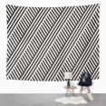 thumbnail image 2 of POGLIP Interlacing Parallel Stripes Monochrome Pattern Abstract Geometric Wall Art Hanging Tapestry Home Decor for Living Room Bedroom Dorm 51x60 inch, 2 of 2