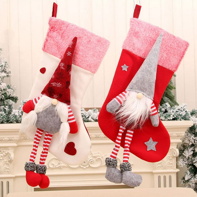 Clearance! Pink Lady Christmas Stocking Funny Christmas Holiday Socks  Christmas Gift Lady Santa Doll Santa Elk Suitable for Christmas Gifts 