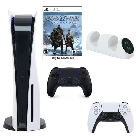 Sony PlayStation 5 Core Console with God of War: Ragnarok with Dual Charger and DualSense Controller in Black