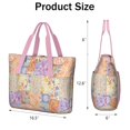 thumbnail image 3 of Tote Bag for Women - Pioneer Flower Shoulder Bag - Large Utility Work Duffle Bag with Zipper Handbag for Travel, Work, Sprots, 3 of 5