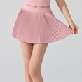 thumbnail image 5 of felwors Women's Pleated Active Skort with Built-in Shorts - High Waisted Tennis Skirt for Golf, Running, Workout (Pink, L), 5 of 7