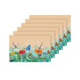 thumbnail image 4 of MKHERT Summer Dragonflies Butterflies Flowers Grass and Plants Placemats Table Mats for Dining Room Kitchen Table Decoration 12x18 inch,Set of 6, 4 of 4