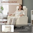 thumbnail image 4 of Lunale Teddy Swivel Glider Rocking Chair for Baby Nursery, Indoor, Ivory, 4 of 7