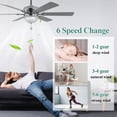 thumbnail image 6 of Cusp Barn 65 Inch Modern Crystal Reversible Ceiling Fan with Lights and Remote, Luxury Ceiling Fan, DC Motor 6 Speeds Ceiling Fan, 6 of 10