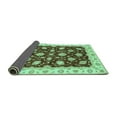 thumbnail image 2 of Ahgly Company Indoor Round Oriental Turquoise Blue Traditional Area Rugs, 8' Round, 2 of 4