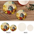 thumbnail image 4 of SKYSONIC Autumn Forest Cat Trivet Pot Holders Pads, Set of 2 Pot Holder Heat Resistant Trivets Cotton Thread Weave Mats Kitchen Table Decor, 4 of 7