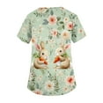 thumbnail image 6 of Fabrcox S-5XL Easter Bunny Eggs Print Holiday Women's Scrub Tops V Neck Short Sleeve Easter Holiday Nurse Working Uniform with Pocket, 6 of 6